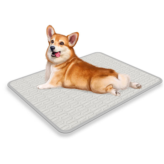 Rzxlszy Dog Crate Mat Cat Crate Mat 30" x 20" Large Pad for Dogs Sleeping Mats for Dog and Cat Durable Self Cooling Pet Blanket Outdoor Indoor Non-Slip Cooling Dog Mats (Gray)